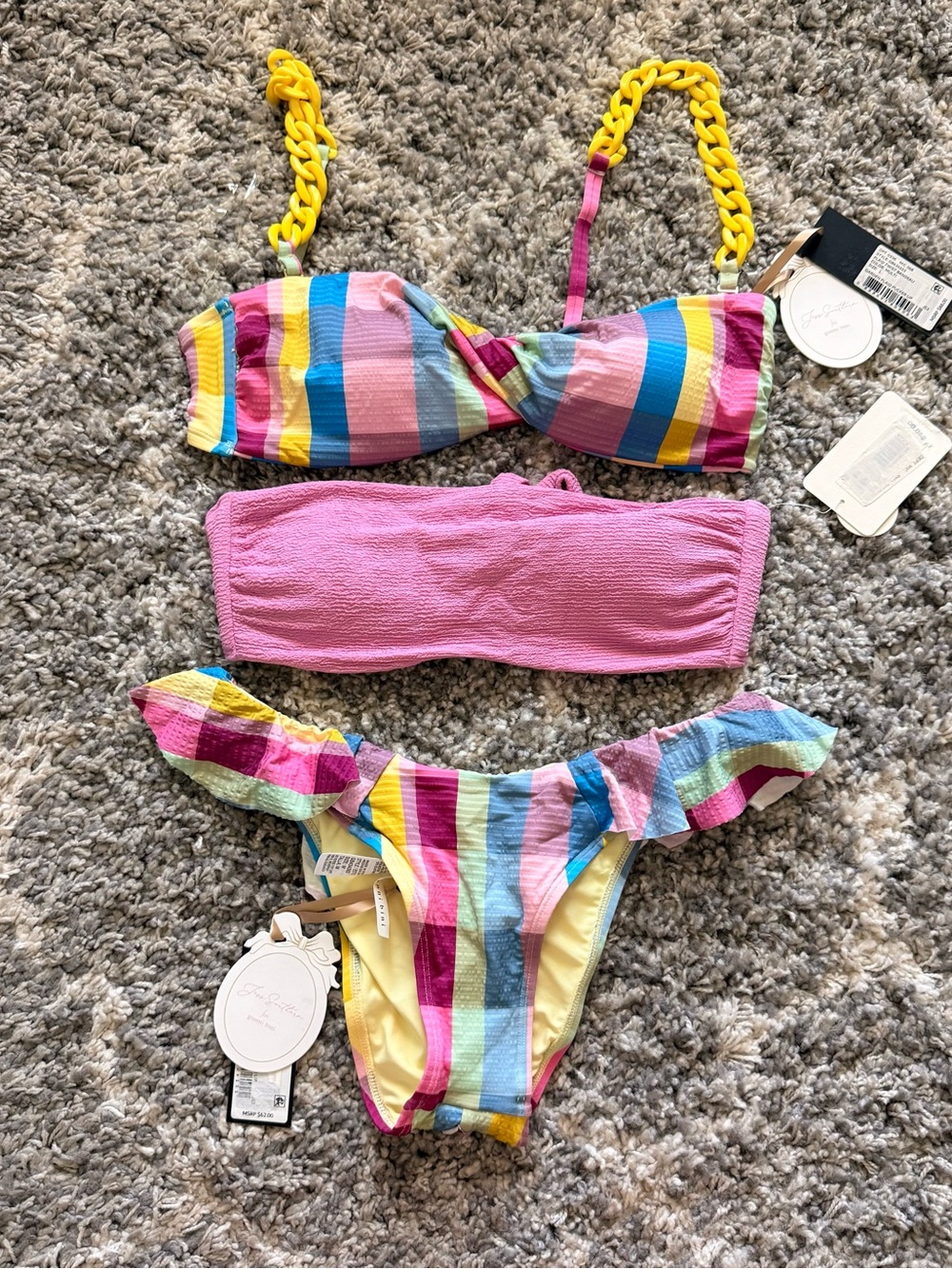 Gianni Bini Madras Swim Bikini with 2 bikini tops